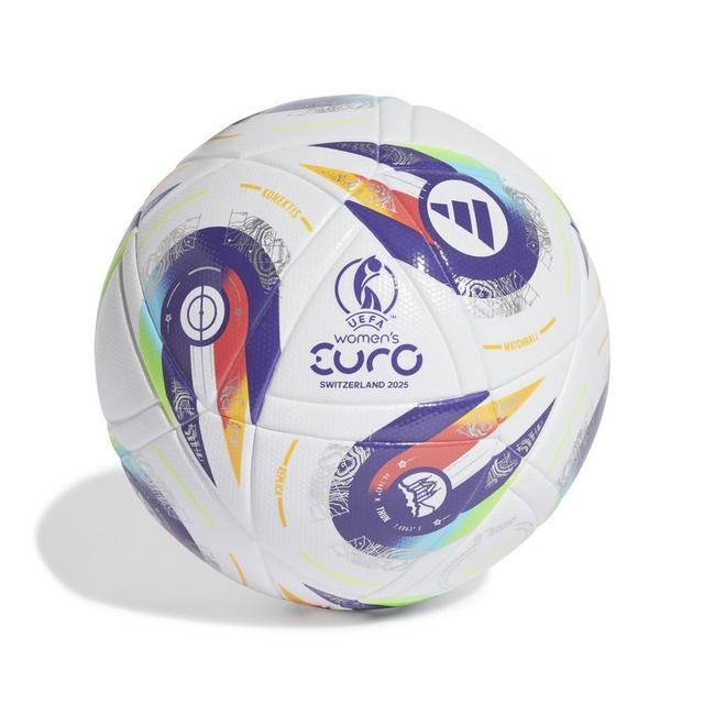 adidas Football Konektis League Women's EURO 2025 - White/Pantone/Lucid Lemon, size Ball SZ. 4 on Productcaster.