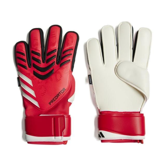 adidas Goalkeeper Gloves Predator Match Fingersave Pure Victory - Pure Ruby/black/white, size 9½ on Productcaster.