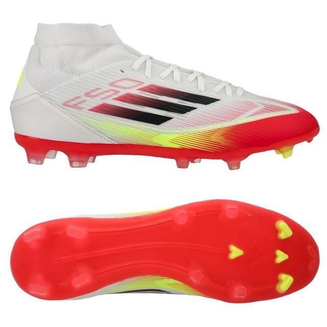 adidas F50 League Mid Fg/ag Pure Victory - Footwear White/core Black/solar Yellow, size 38⅔ on Productcaster.