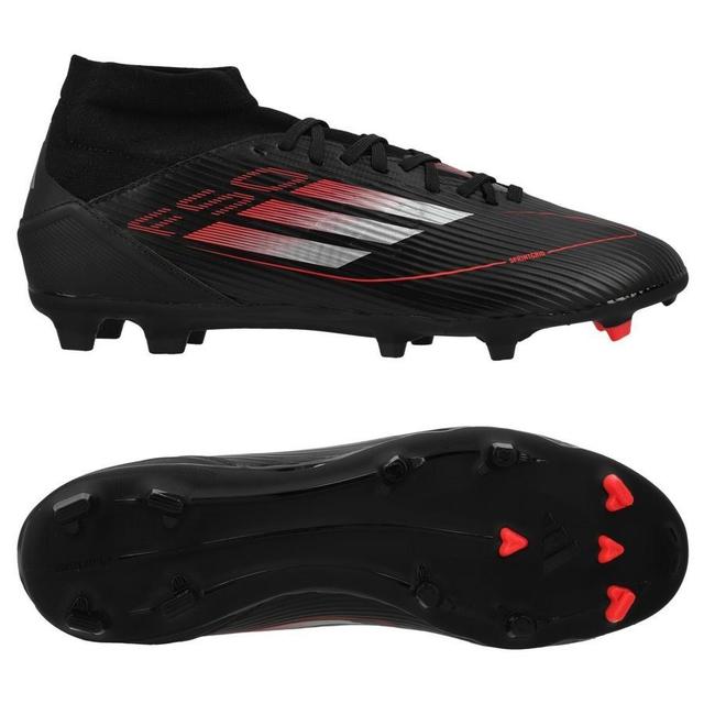 adidas F50 League Mid Fg/ag Stealth Victory - Core Black/iron Metal/lucid Red, size 42 on Productcaster.