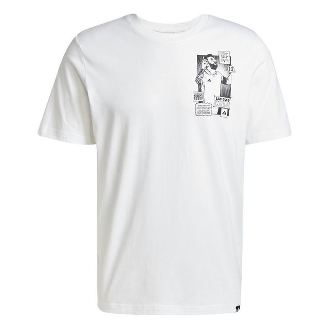 adidas T-shirt Messi Icon - White, size Large on Productcaster.