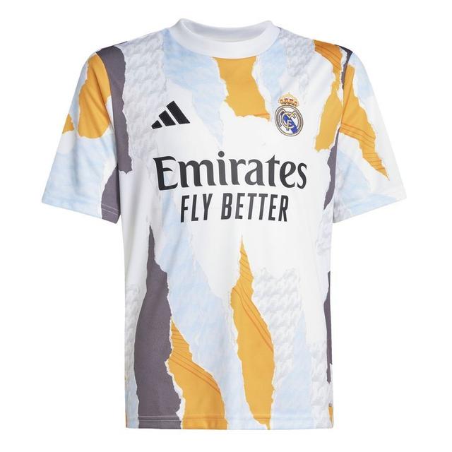 Real Madrid Training T-shirt Pre Match - White/crew Orange/charcoal Heather Kids - adidas, size 176 cm on Productcaster.