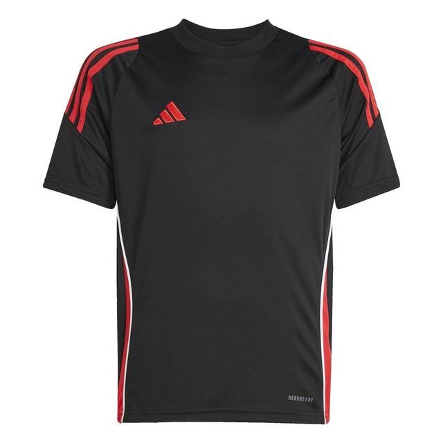 adidas Training T-shirt Tiro 24 - Black/pure Ruby Kids, size 128 cm on Productcaster.