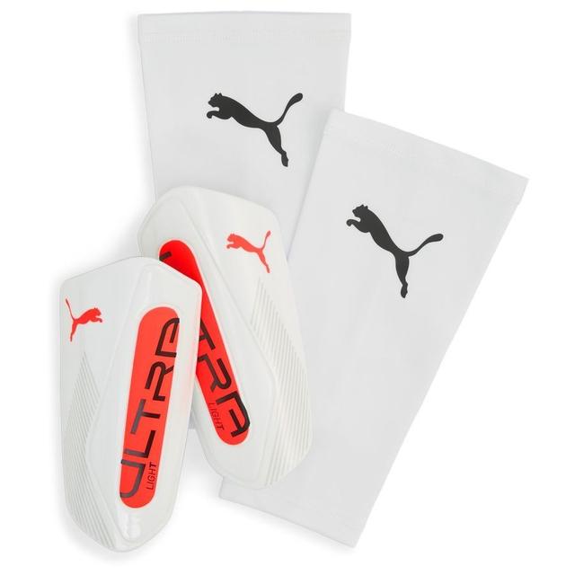 PUMA Shin Pads Ultra Light Sleeve Unlimited - PUMA White/glowing Red, size X-Large on Productcaster.