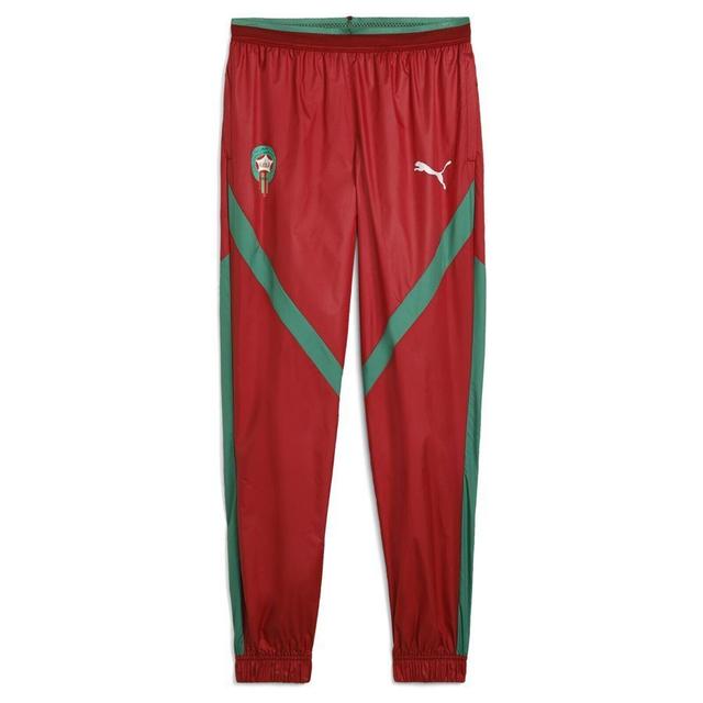 Morocco Training Trousers Pre Match Woven Africa Cup Of Nations 2025 - Intense Red/archive Green - PUMA, size Large on Productcaster.