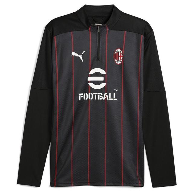 Milan Training Shirt Pre Match 1/4 Zip - PUMA Black/for All Time Red, size X-Small on Productcaster.