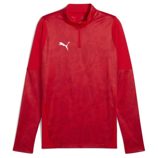 PUMA Training Shirt Teamcup 1/4 Zip - PUMA Red/PUMA Silver, size Large on Productcaster.