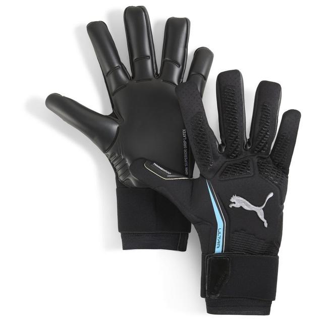 PUMA Goalkeeper Gloves Ultra Ultimate Hybrid Eclipse - PUMA Black/PUMA Silver/bright Aqua, size 10 on Productcaster.