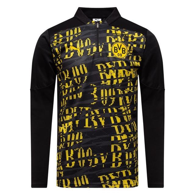 Dortmund Training Shirt Pre Match 1/4 Zip - PUMA Black/faster Yellow, size 3XL on Productcaster.