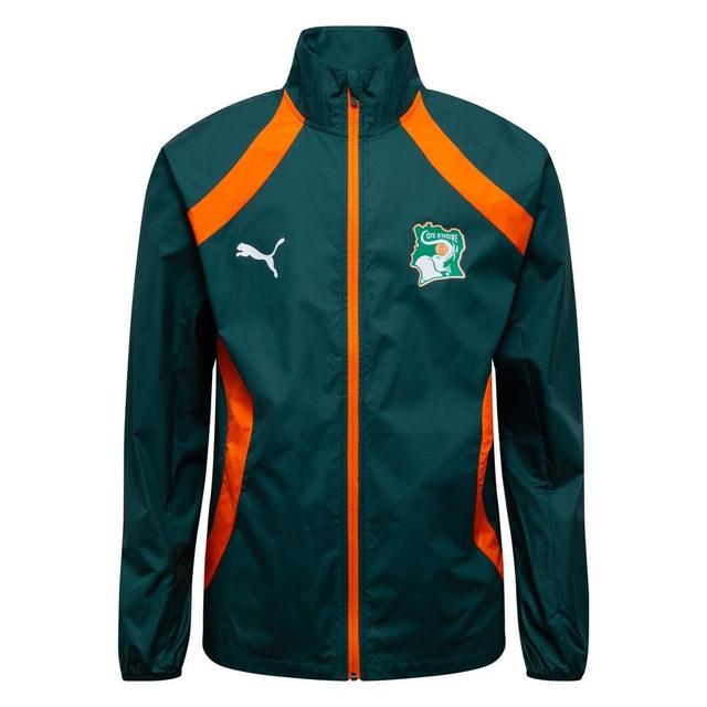 Ivory Coast Jacket Pre Match Woven Anthem Africa Cup Of Nations 2025 - Green/rickie Orange - PUMA, size Large on Productcaster.