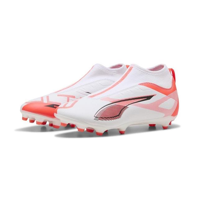 PUMA Ultra 5 Match + Laceless FG/AG Unlimited - PUMA White/PUMA Black/Glowing Red Kids, size 28 on Productcaster.