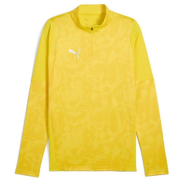 PUMA Training Shirt Teamcup 1/4 Zip - Faster Yellow/PUMA Silver, size Large on Productcaster.