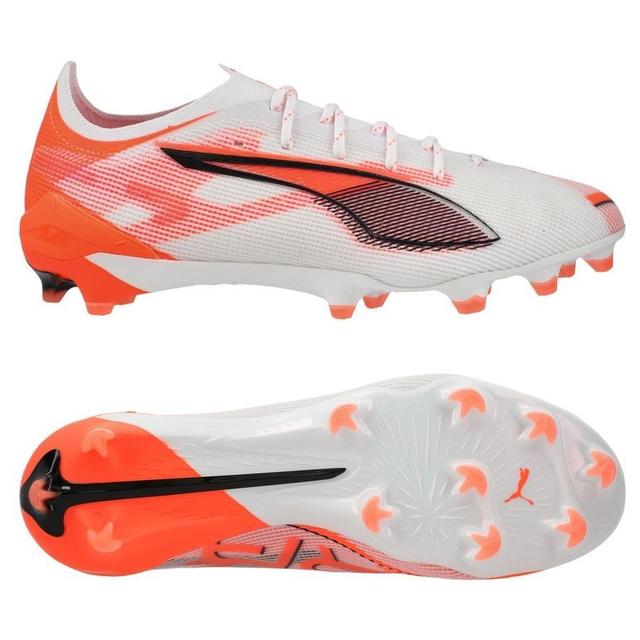 PUMA Ultra 5 Ultimate Fg Unlimited - PUMA White/PUMA Black/glowing Red - Grass (Fg), size 47 on Productcaster.