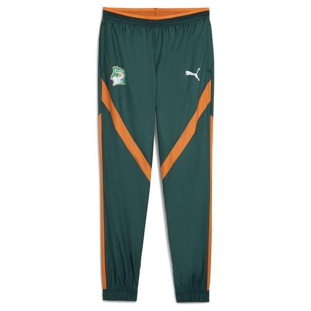 Ivory Coast Training Trousers Pre Match Woven Africa Cup Of Nations 2025 - Green/rickie Orange - PUMA, size Medium on Productcaster.