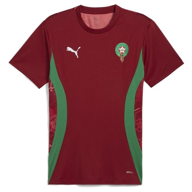 Morocco Training T-shirt Pre Match Africa Cup Of Nations 2025 - Intense Red/archive Green - PUMA, size Large on Productcaster.