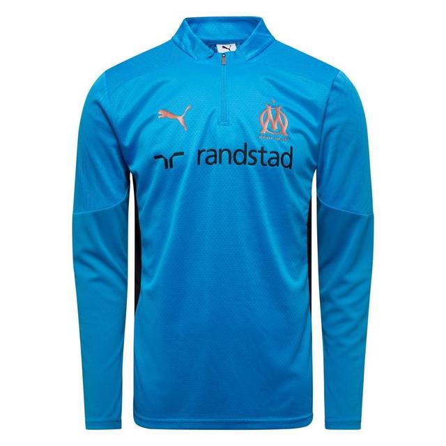 Marseille Training Shirt 1/4 Zip - Bleu Azur/copper - PUMA, size Large on Productcaster.