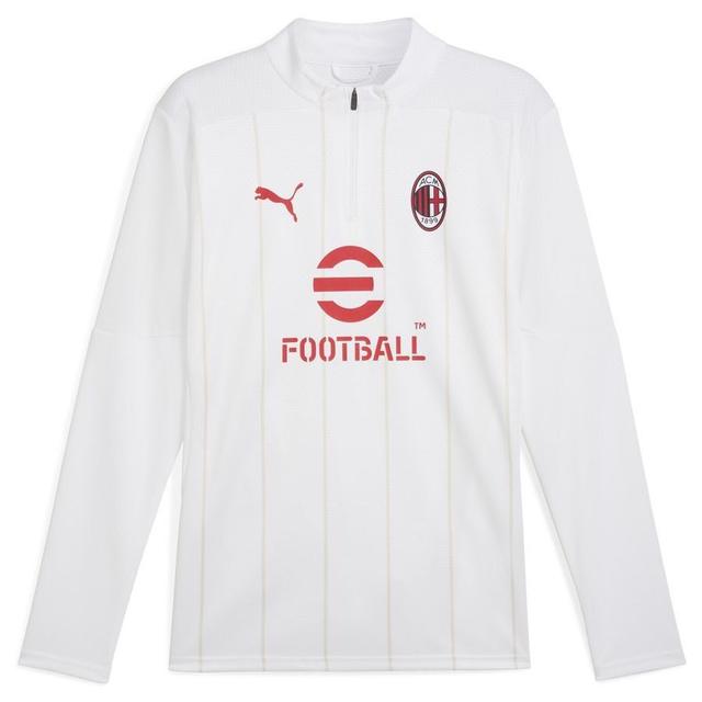 Milan Training Shirt Pre Match 1/4 Zip - PUMA White, size X-Large on Productcaster.