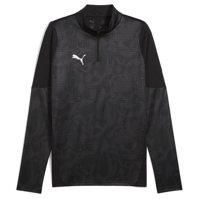 PUMA Training Shirt Teamcup 1/4 Zip - PUMA Black/PUMA Silver/dark Grey, size Medium on Productcaster.