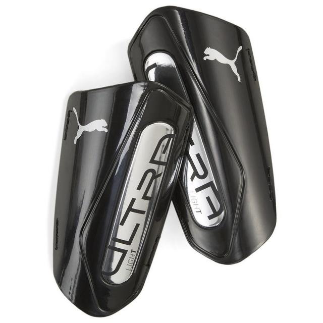 PUMA Shin Pads Ultra Light Strap Eclipse - PUMA Black/PUMA Silver, size Small on Productcaster.