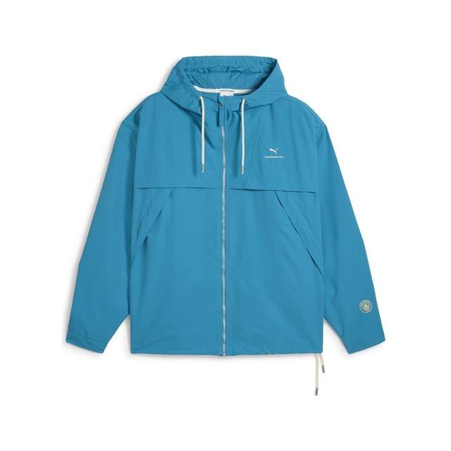 Manchester City Jacket Mmq - Tropical Blue/pale Lemon - PUMA, size X-Small on Productcaster.