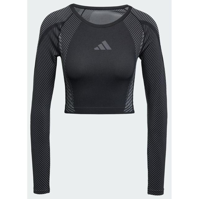 adidas Seamless Knitted Long Sleeve Tee, størrelse Small on Productcaster.