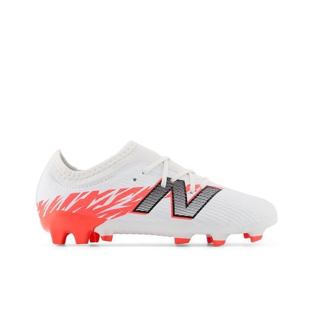 New Balance Furon V8 Team Fg Flash Point - White/red/silver Kids - Grass (Fg), size 37 on Productcaster.