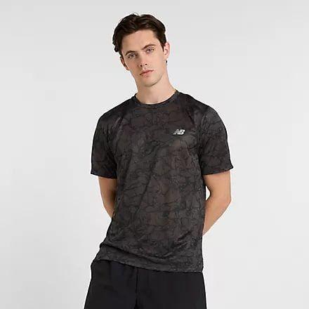 New Balance Running T-shirt Athletics Printed - Black, size XX-Large on Productcaster.