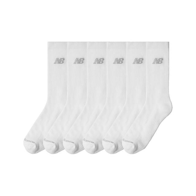 New Balance Socks Performance Basic Crew 6-pack - White, size 39-42 on Productcaster.