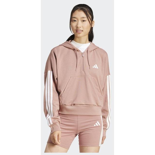 adidas Essentials 3-stripes French Terry Quarter-zip Hoodie, storlek X-Small on Productcaster.