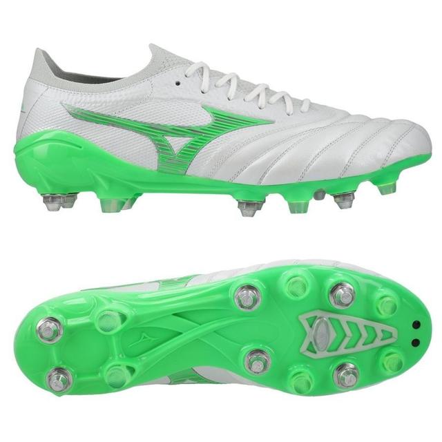 Mizuno Morelia Neo Iv Beta Made In Japan Sg Frontier - White/neon Green/cool Gray - Soft Ground (Sg), size 42½ on Productcaster.