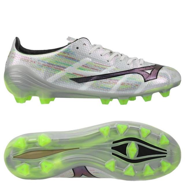 Mizuno Alpha Ii Made In Japan Fg/ag - White/silver Iridescent/black, size 41 on Productcaster.