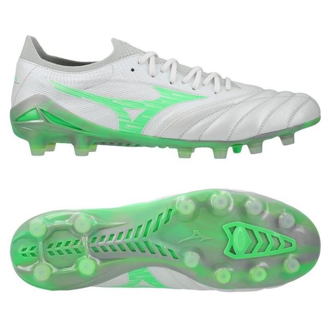 Mizuno Morelia Neo Iv Beta Elite Fg/ag Frontier - White/neon Green/cool Gray, size 42 on Productcaster.