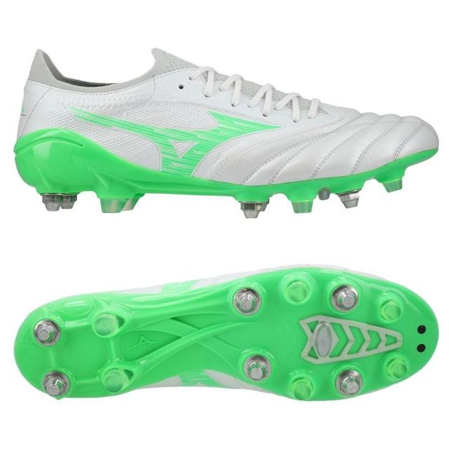 Mizuno Morelia Neo Iv Beta Elite Sg Frontier - White/neon Green/cool Gray - Soft Ground (Sg), size 43 on Productcaster.