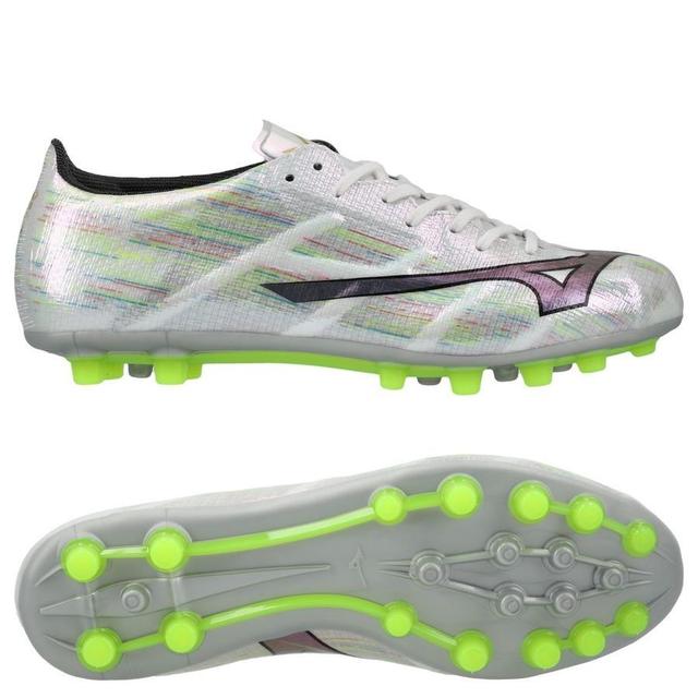 Mizuno Alpha Ii Elite Ag - White/silver Iridescent/black - Artificial Grass (Ag), size 46 on Productcaster.