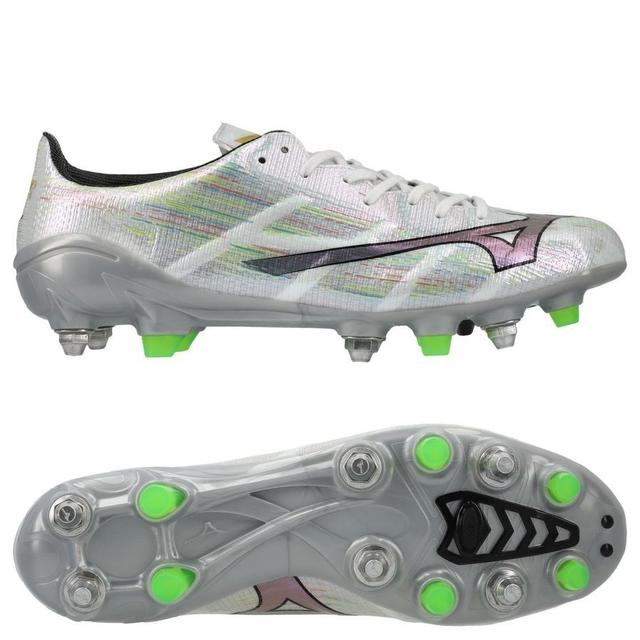 Mizuno Alpha Ii Elite Sg - White/silver Iridescent/black - Soft Ground (Sg), size 44½ on Productcaster.