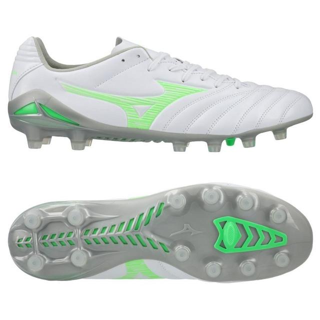 Mizuno Monarcida Neo Lll Pro Fg/ag Frontier - White/neon Green, size 42½ on Productcaster.