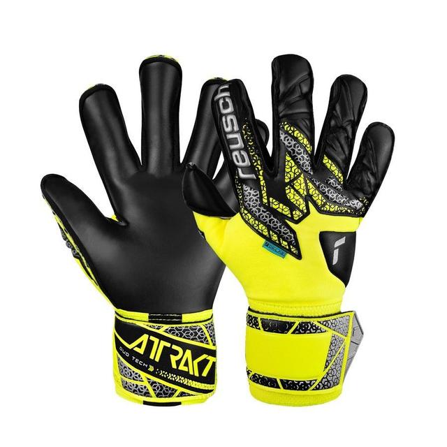 Reusch Goalkeeper Gloves Attrakt Duo Evolution Gk:Lab - Safety Yellow/silver/black, size 12 on Productcaster.