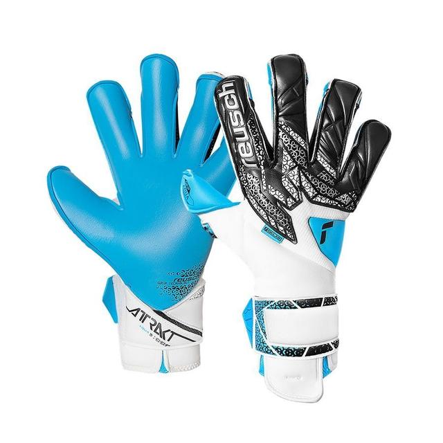 Reusch Goalkeeper Gloves Attrakt Aqua Evolution Gk:Lab - White/black/aqua Blue, size 10 on Productcaster.