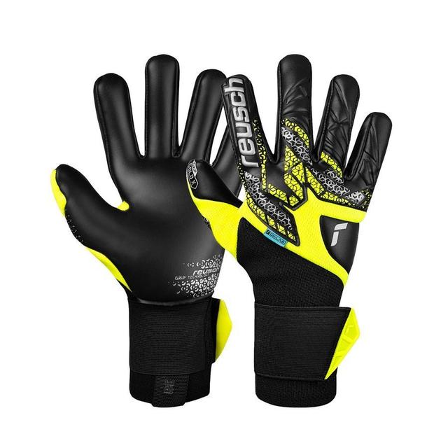 Reusch Goalkeeper Gloves Attrakt Gold X Nc Gravity Gk:Lab - Safety Yellow/silver/black, size 10½ on Productcaster.