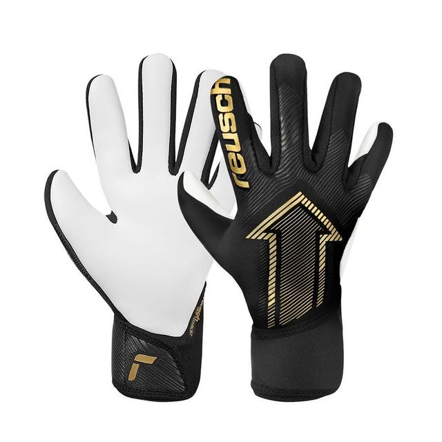 Reusch Goalkeeper Gloves Fastgrip Silver - Black/gold Kids, size 7 on Productcaster.