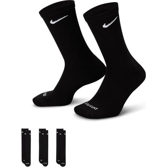 Nike Socks Everyday Plus Cush 6-pack - Black/white, size Large on Productcaster.