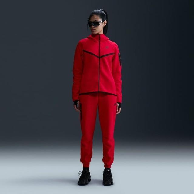 Nike Hoodie Tech Fleece Fz Windrunner - University Red/black Women, size X-Large on Productcaster.