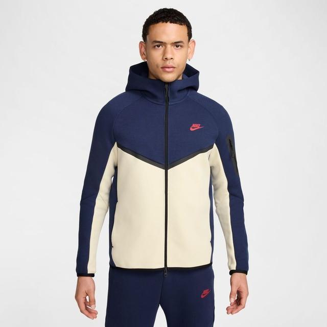 Nike Hoodie Tech Fleece Fz Windrunner - Midnight Navy/khaki, size X-Large on Productcaster.