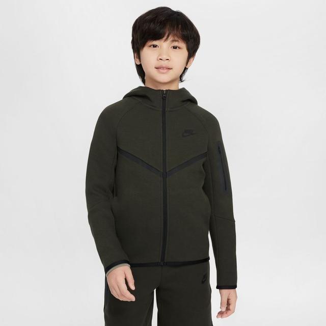 Nike Hoodie Nsw Tech Fleece Fz 24 - Sequoia/black Kids, size S: 128-137 cm on Productcaster.