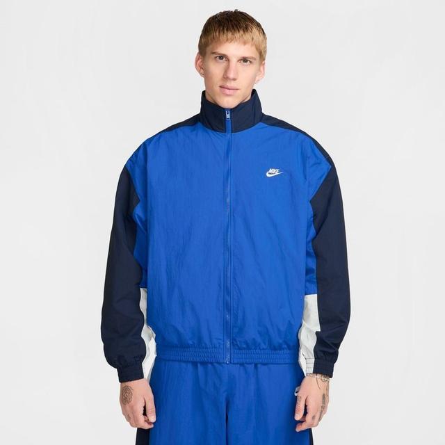 Nike Track Jacket Club Woven Oversized - Game Royal/obsidian/white, size X-Small on Productcaster.