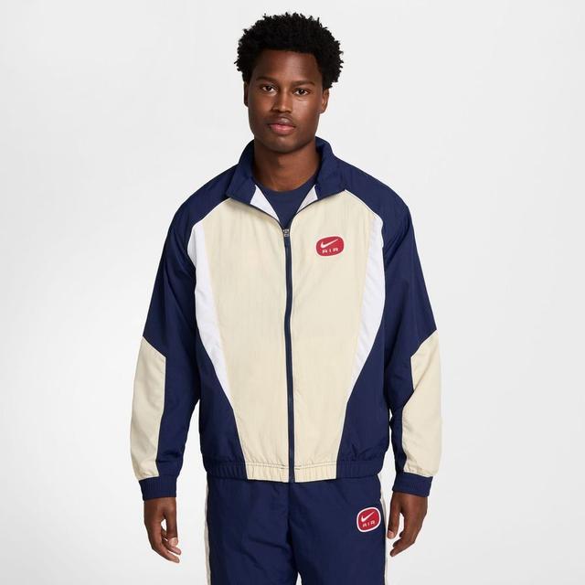 Nike Air Track Top Nsw Woven - Midnight Navy/khaki/white, size Medium on Productcaster.