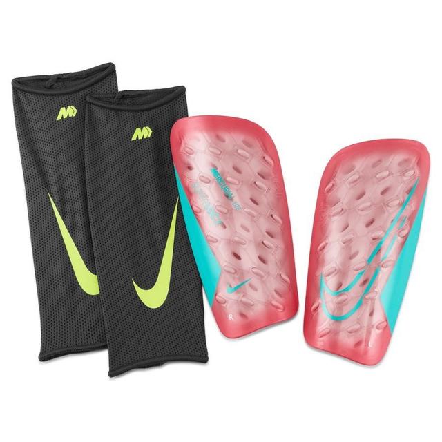 Nike Shin Pads Mercurial Lite Superlock Mad Energy - Ember Glow/turquoise, size Medium/150-170cm on Productcaster.