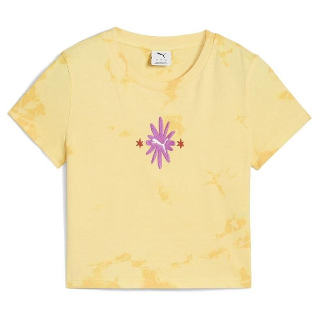 PUMA Wardrobe Ess Floral Pack Kurzes Figurbetontes T-shirt Mit Waschung Und Grafik, maat Medium on Productcaster.