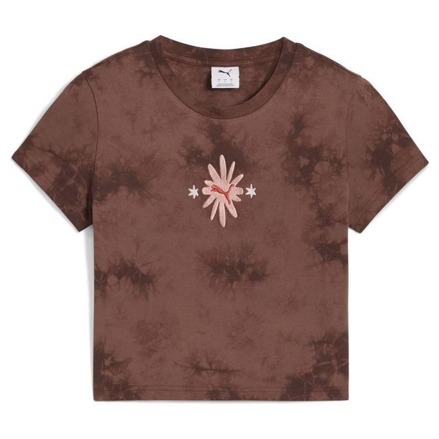 PUMA Wardrobe Ess Floral Pack Kurzes Figurbetontes T-shirt Mit Waschung Und Grafik, maat Small on Productcaster.