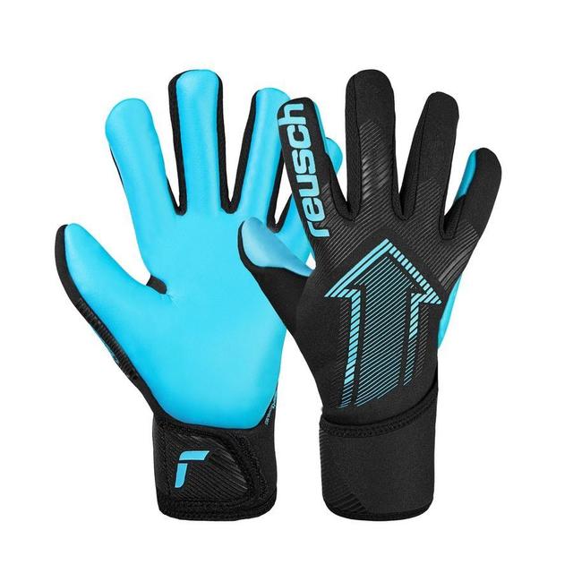 Reusch Goalkeeper Gloves Fastgrip Aqua - Black/aqua Blue Kids, size 7 on Productcaster.